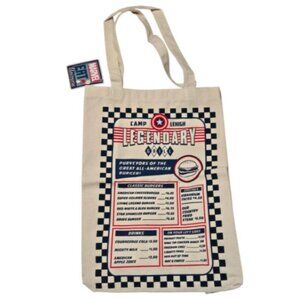 Marvel Eat the Universe Captain America Camp Lehigh Legendary Menu Tote Bag-NWT
